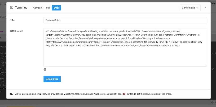 Detect URLs in UTM builder
