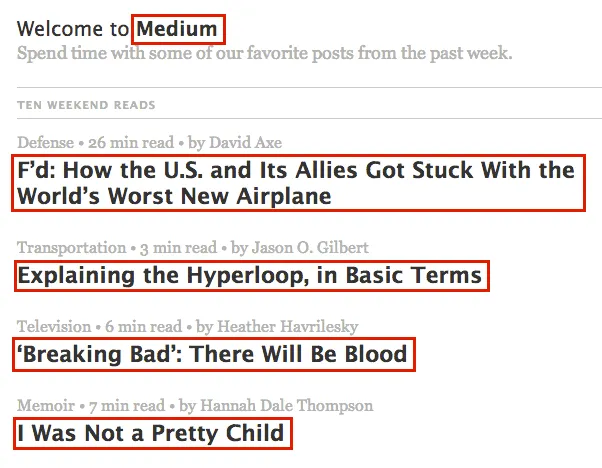 Links in Medium email