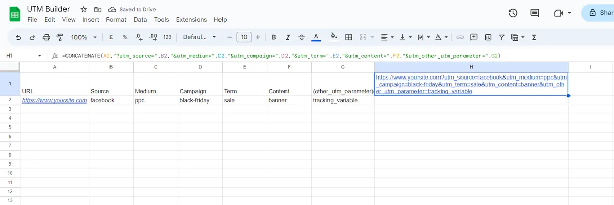 UTM Builder Spreadsheet Templates