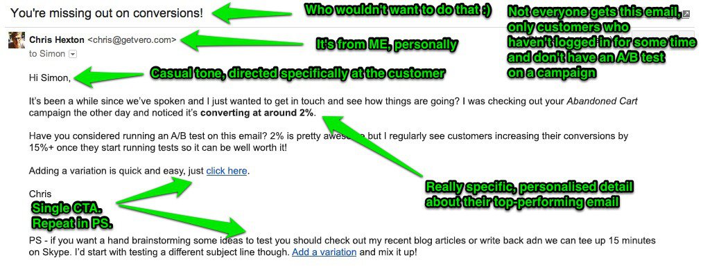 Email Example: The PS Note as a CTA