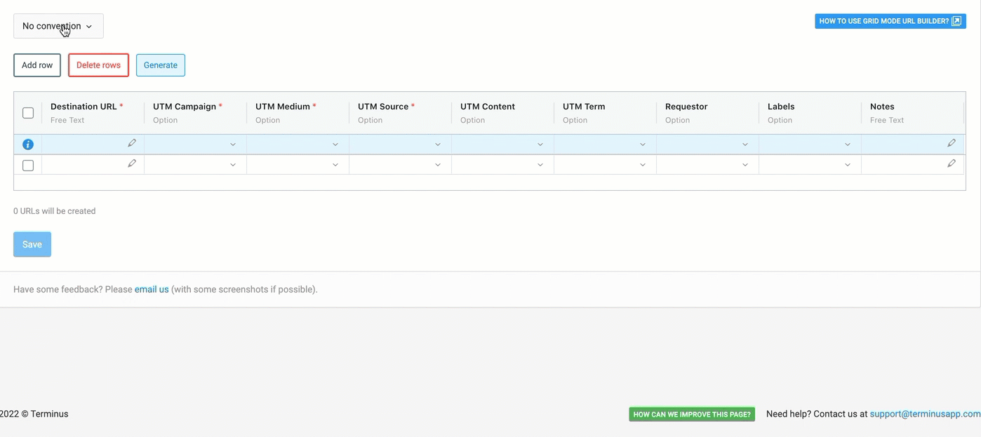 Grid Mode URL Builder